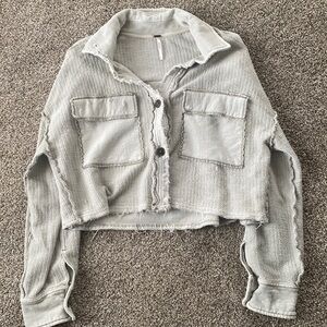 Free People Cropped Shacket